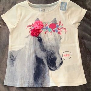 Girls shirt s/s with horse and bows